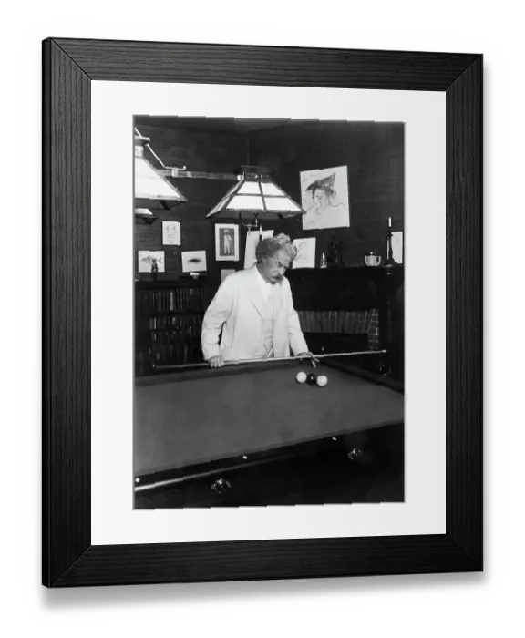 Framed Print : Samuel Clemens Playing Billiards