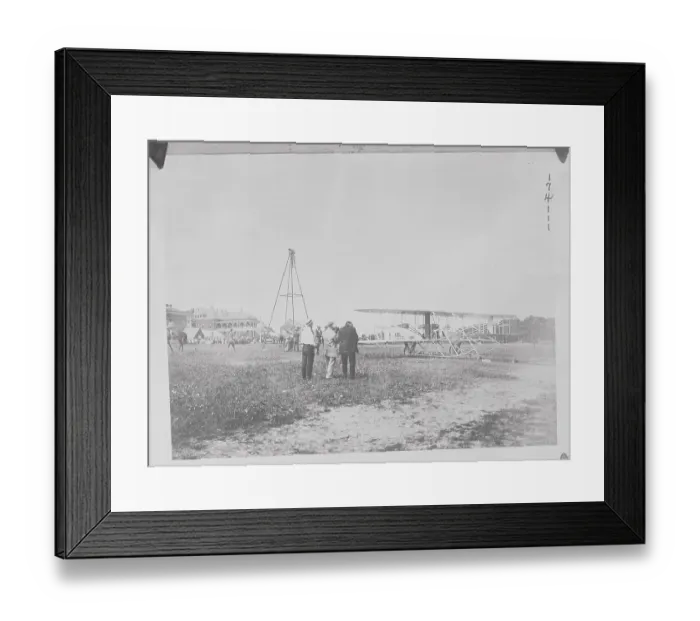 Framed Print : Military and Flight Officials with Wright Airplane Framed Print : Military and Flight Officials with Wright Airplane