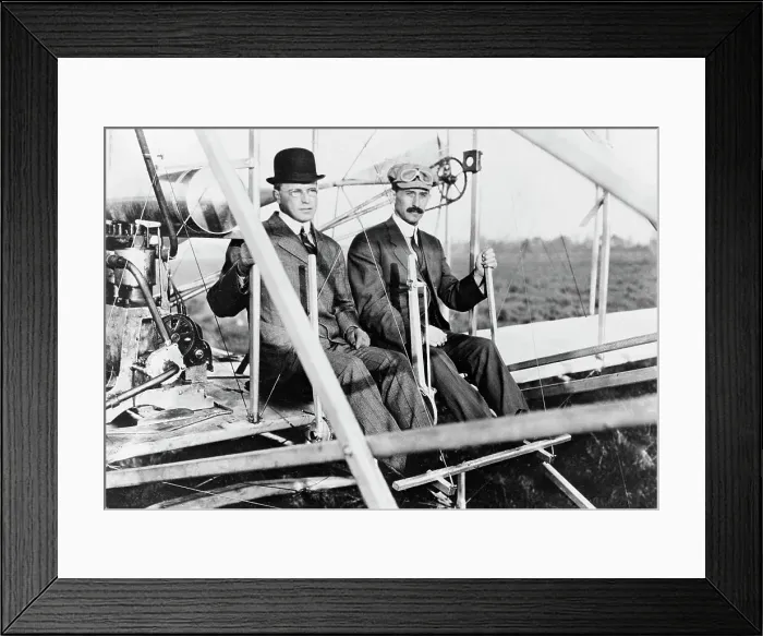 Framed Print : Orville Wright in Plane Framed Print : Orville Wright in Plane