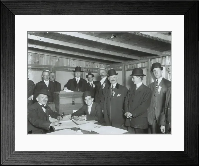 Framed Print : Publisher William Randolph Hearst Casting His Ballot for Mayor