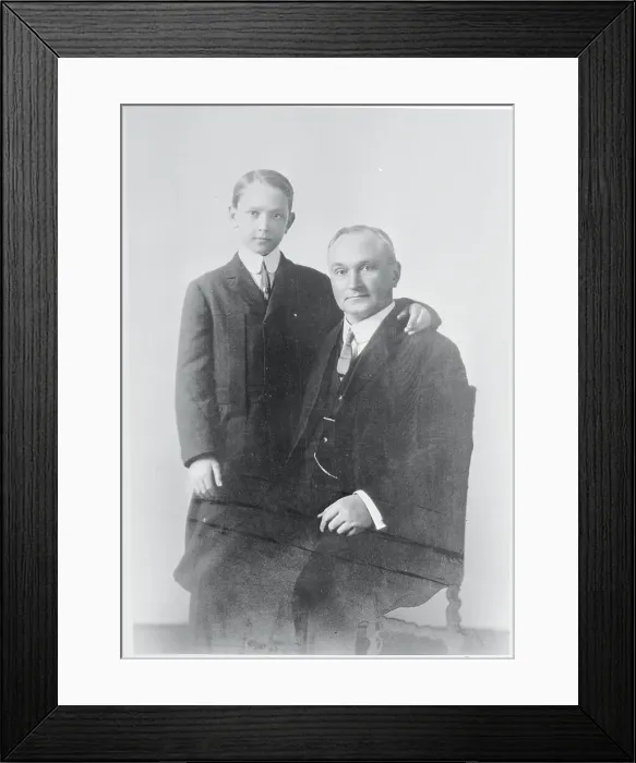 Framed Print : Young Actor Frederic March Posing with His Dad Framed Print : Young Actor Frederic March Posing with His Dad