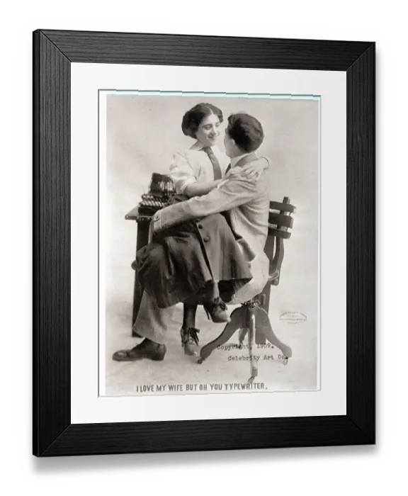 Framed Print : Secretary Seated on Boss's Lap Framed Print : Secretary Seated on Boss's Lap
