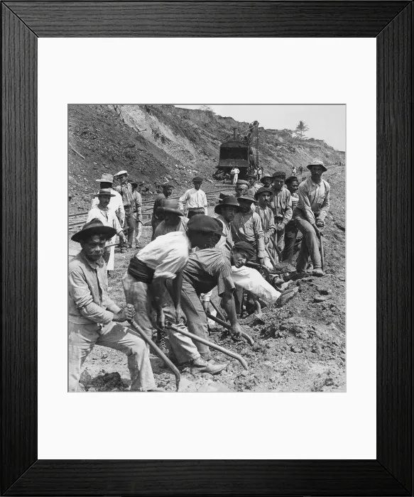 Framed Print : Workers Digging Panama Canal Framed Print : Workers Digging Panama Canal