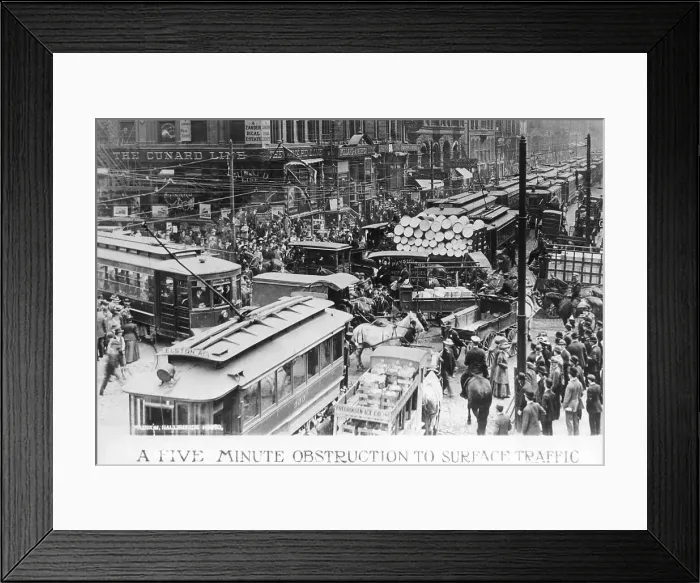 Framed Print : Chicago Traffic Jam in 1909