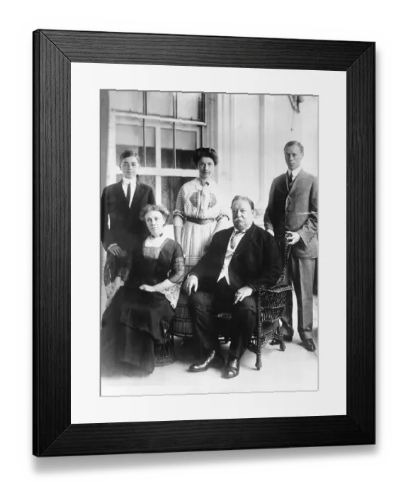 Framed Print : William Howard Taft and Family Posing Outdoors Framed Print : William Howard Taft and Family Posing Outdoors