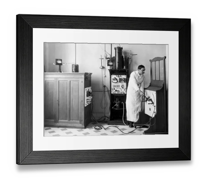 Framed Print : Technician Working Radiology Controls Framed Print : Technician Working Radiology Controls