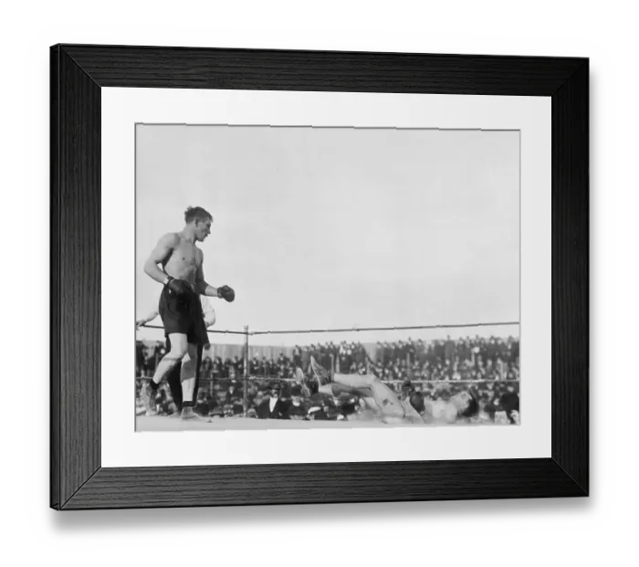 Framed Print : Stanley Ketchel Stands over Billy Papke Framed Print : Stanley Ketchel Stands over Billy Papke