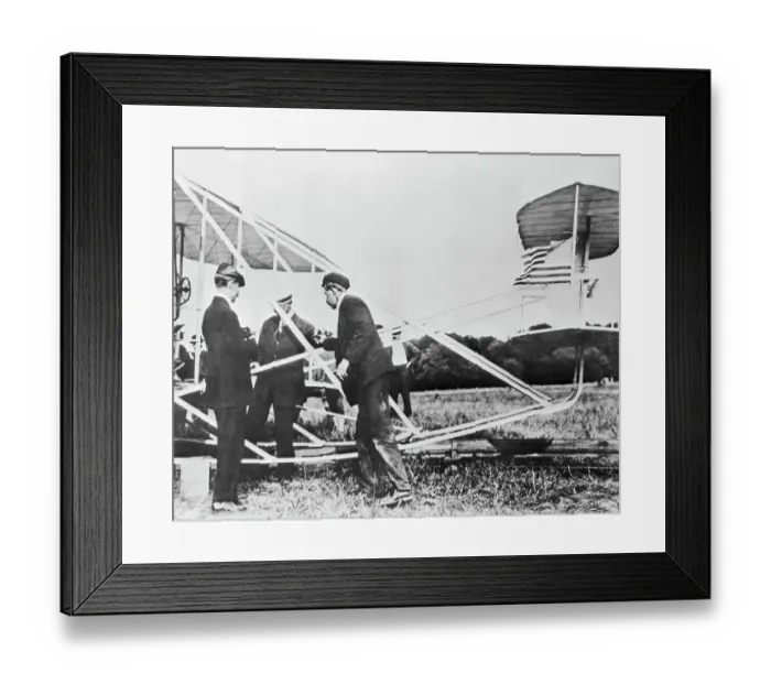 Framed Print : Wright Brothers with Early Aircraft Framed Print : Wright Brothers with Early Aircraft