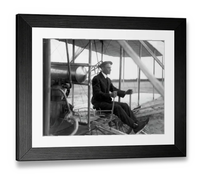 Framed Print : Wilbur Wright in His Airplane Framed Print : Wilbur Wright in His Airplane
