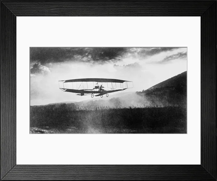 Framed Print : G. H. Curtiss Flying over Field Framed Print : G. H. Curtiss Flying over Field