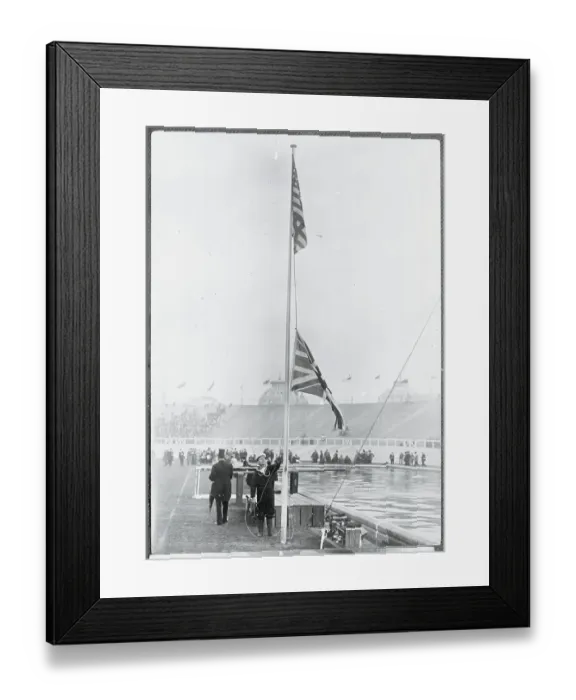 Framed Print : Flags Raising at Ceremony Framed Print : Flags Raising at Ceremony