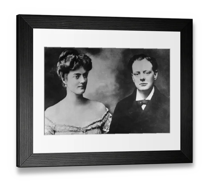 Framed Print : Winston Churchill with Fiancee Clementine Hozier Framed Print : Winston Churchill with Fiancee Clementine Hozier