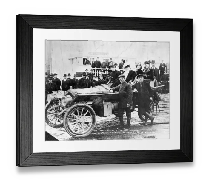 Framed Print : People Around Thomas Flyer American Car Framed Print : People Around Thomas Flyer American Car