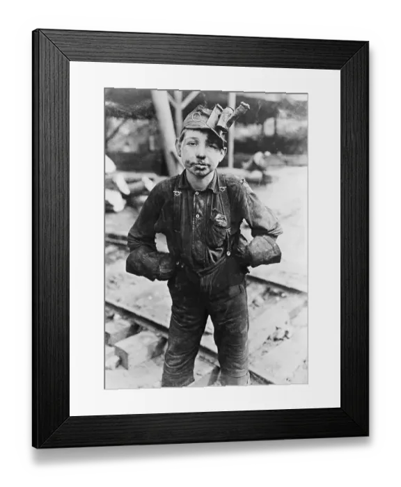 Framed Print : Boy Working at a Mine Framed Print : Boy Working at a Mine