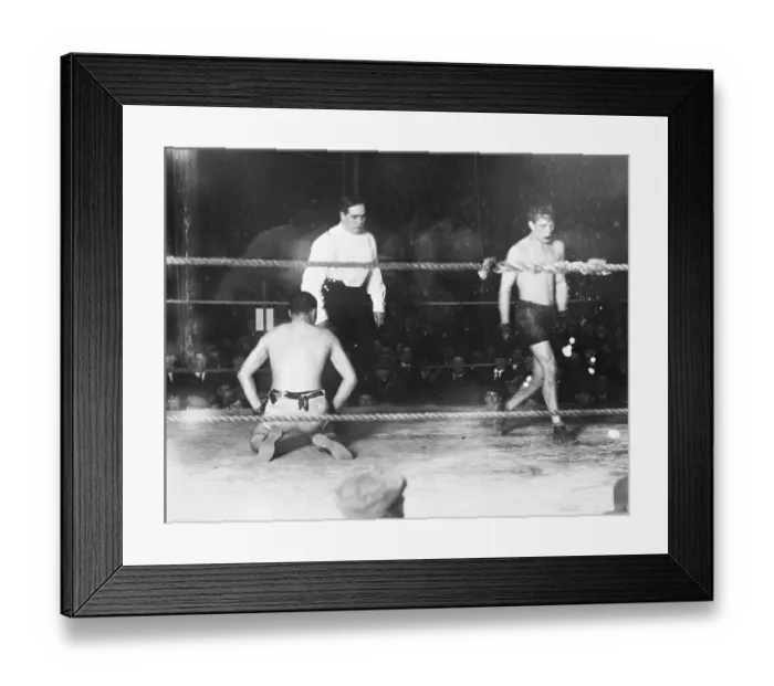 Framed Print : Papke On Mat, Ketchell Stands, Referee Counts Framed Print : Papke On Mat, Ketchell Stands, Referee Counts