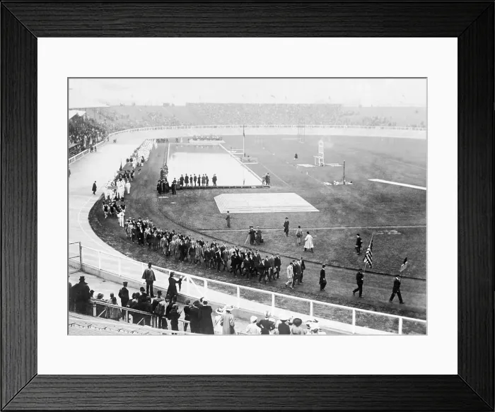 Framed Print : Americans Parade at Ceremonies Framed Print : Americans Parade at Ceremonies