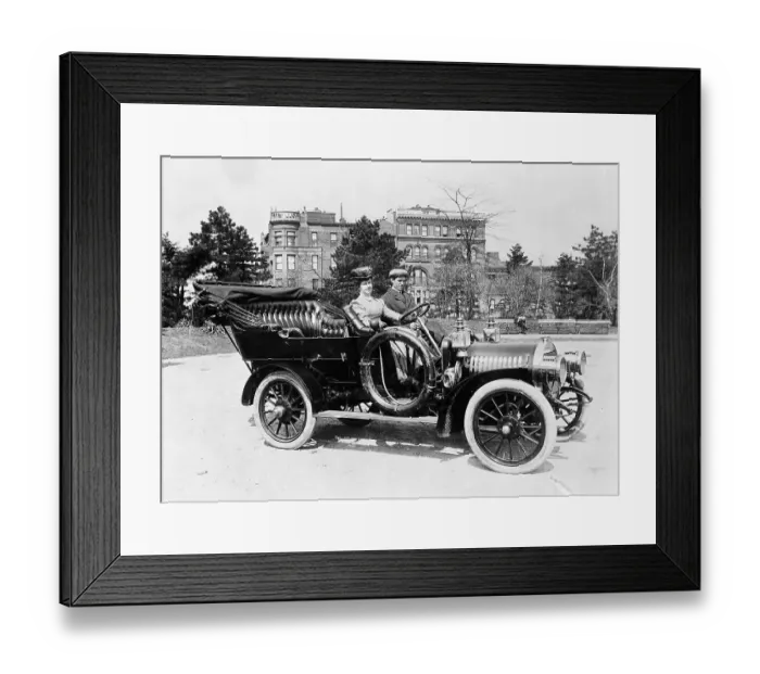 Framed Print : Man and Woman in 1908 Buick Automobile Framed Print : Man and Woman in 1908 Buick Automobile