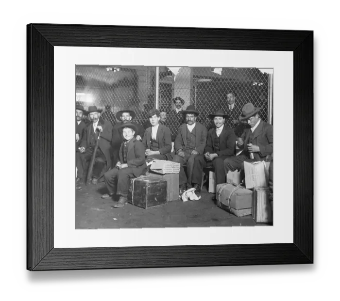 Framed Print : Immigrants Waiting at Ellis Island Framed Print : Immigrants Waiting at Ellis Island