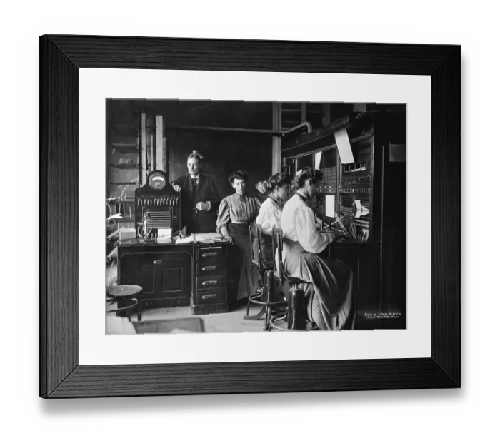 Framed Print : Telephone Operators on Small Exchange Framed Print : Telephone Operators on Small Exchange