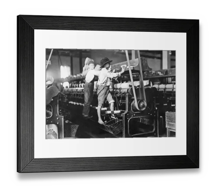 Framed Print : Boys Working in Georgia Cotton Mill Framed Print : Boys Working in Georgia Cotton Mill