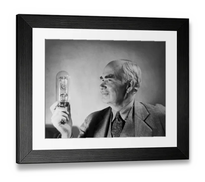 Framed Print : Lee Deforest Holding Audio Tube Framed Print : Lee Deforest Holding Audio Tube