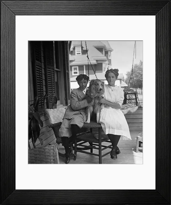 Framed Print : Robert and Marion McCay Sitting on a Porch Framed Print : Robert and Marion McCay Sitting on a Porch