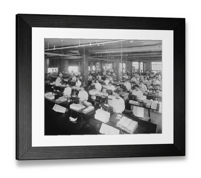 Framed Print : Large Office Typing Pool Framed Print : Large Office Typing Pool