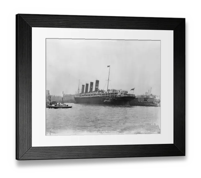 Framed Print : RMS Lusitania in New York Harbor Framed Print : RMS Lusitania in New York Harbor