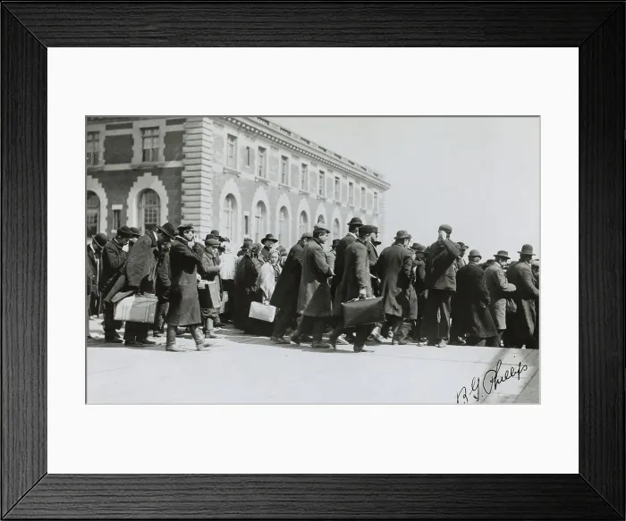 Framed Print : Officials Guiding Immigrants Framed Print : Officials Guiding Immigrants