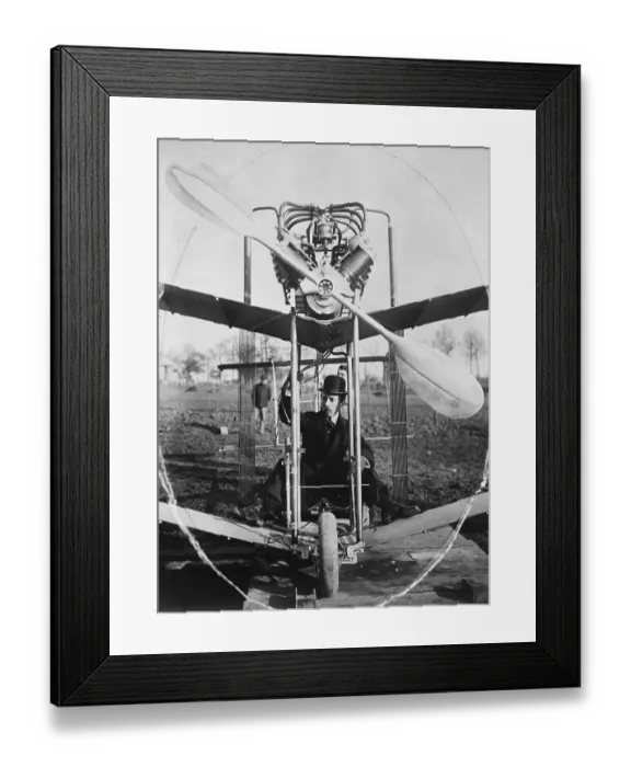Framed Print : Santos-Dumont In His Plane, 1907 Framed Print : Santos-Dumont In His Plane, 1907