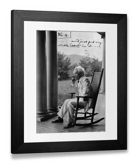 Framed Print : Mark Twain on His Porch Framed Print : Mark Twain on His Porch