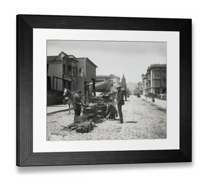 Framed Print : San Francisco Street Kitchen, 1906 Framed Print : San Francisco Street Kitchen, 1906