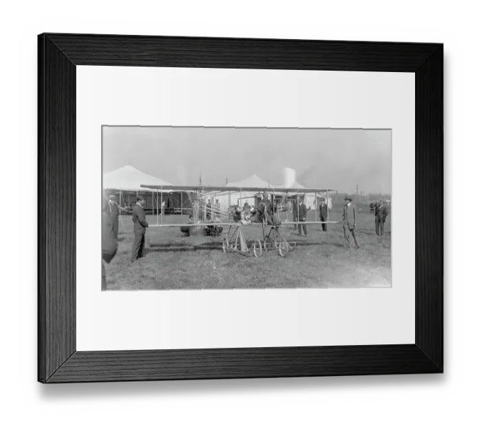 Framed Print : Wilbur Wright Sits On His Airplane Framed Print : Wilbur Wright Sits On His Airplane