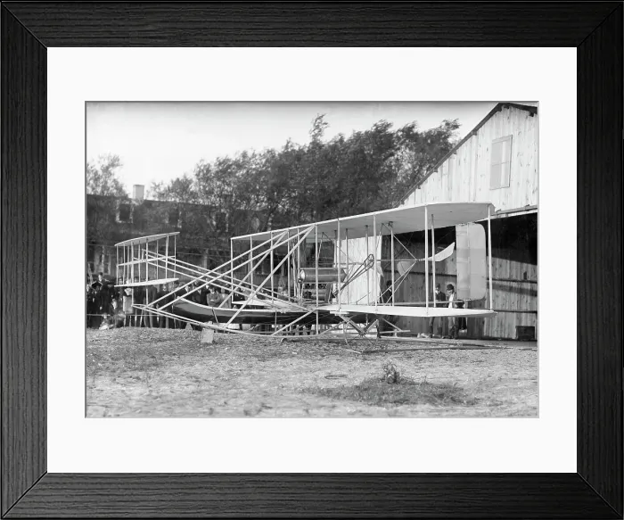 Framed Print : Wright Brothers and Airplane