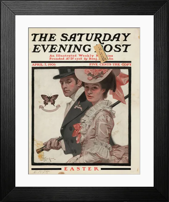 Framed Print : Couple in Easter Day Fashions Framed Print : Couple in Easter Day Fashions