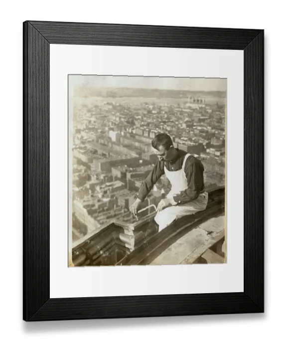 Framed Print : Construction Worker Atop Skyscraper Framed Print : Construction Worker Atop Skyscraper