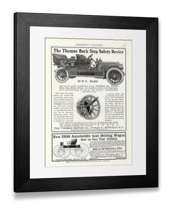 Framed Print : Advertisement for Thomas Motor Company