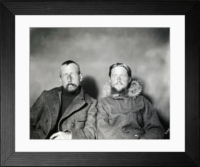 Framed Print : Roald Amundsen with Lieutenant Hansen