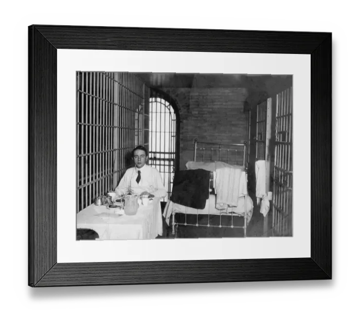 Framed Print : Harry K. Thaw Having Breakfast in Jail Framed Print : Harry K. Thaw Having Breakfast in Jail
