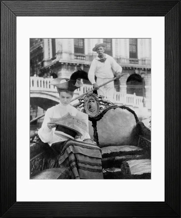 Framed Print : Eleanor Roosevelt in a Venetian Gondola Framed Print : Eleanor Roosevelt in a Venetian Gondola