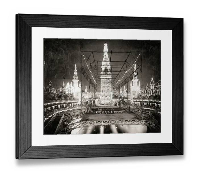 Framed Print : Towers at Night, Luna Park Coney Island Framed Print : Towers at Night, Luna Park Coney Island