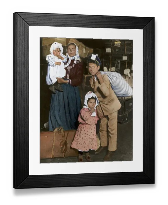 Framed Print : Italian Family at Ellis Island Framed Print : Italian Family at Ellis Island