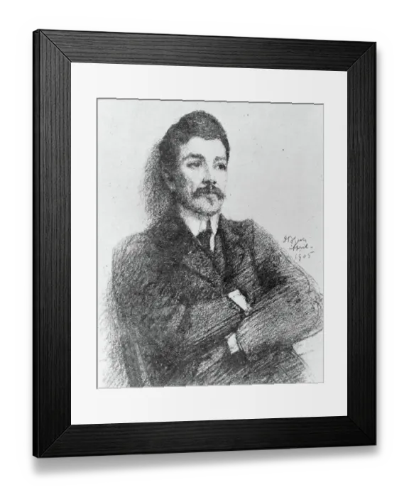 Framed Print : Drawing of John Millington Synge by John Butler Yeats