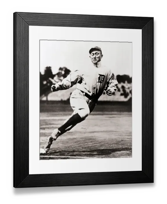 Framed Print : Baseball Player Ty Cobb Running the Bases
