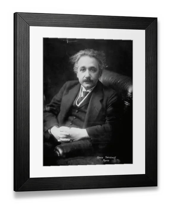 Framed Print : Albert Einstein Seated With Hands Crossed Framed Print : Albert Einstein Seated With Hands Crossed