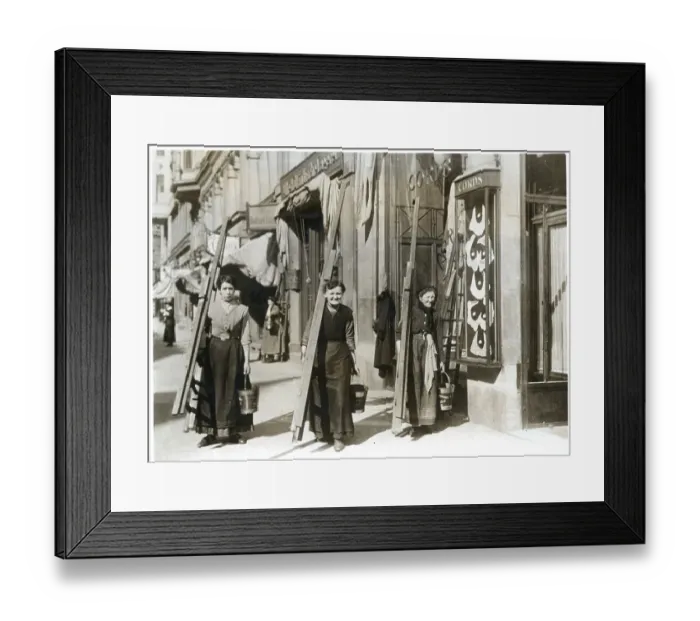 Framed Print : Women Window Cleaners In Berlin Framed Print : Women Window Cleaners In Berlin