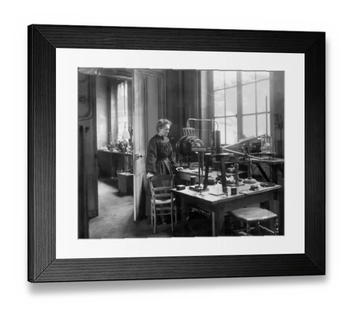 Framed Print : Chemist Marie Curie in Her Laboratory Framed Print : Chemist Marie Curie in Her Laboratory