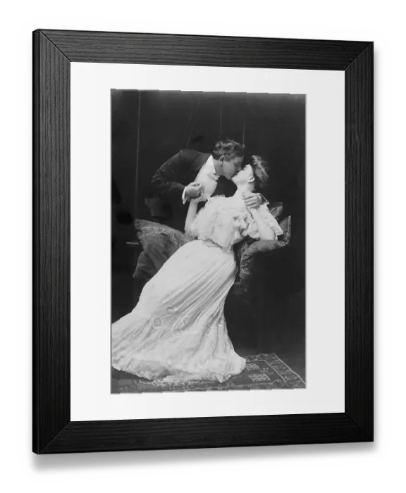 Framed Print : Romantic Couple Demonstrating Soul Kissing Framed Print : Romantic Couple Demonstrating Soul Kissing