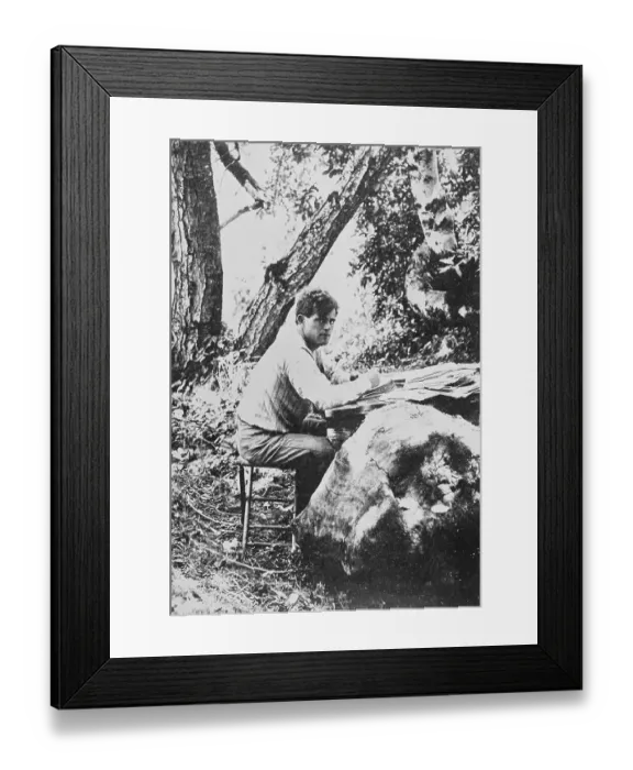 Framed Print : Jack London Writing in the Outdoors Framed Print : Jack London Writing in the Outdoors