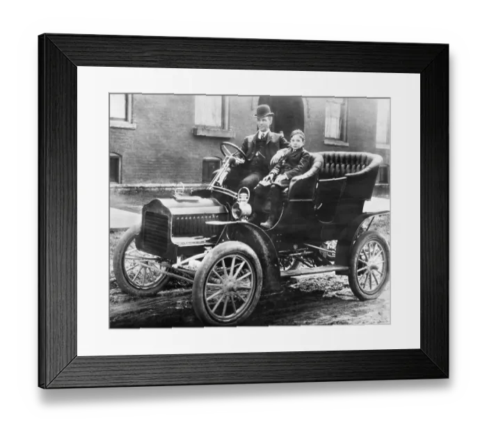 Framed Print : Henry And Edsel Ford In Model F Framed Print : Henry And Edsel Ford In Model F